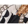 femmes vintage couleur correspondant chaîne motif imprimé chemise bureau dame à manches longues affaires blouses chic automne rétro hauts LS4311 210420