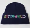 Bonés de caveira de malha Astroworld 8 cores chapéus da moda Hip Hop letra bordado gorro unissex inverno 2021