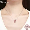 Bamoer Real 925 Sterling Silver Rose Kwiat Europejski Koraliki szklane Fit Bransoletki Urok Bransoletki DIY Akcesoria Biżuteria SCC1030