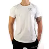 Herr t-shirts Summer Mens Short Sleeve Cotton Black White T-shirt Mannvarum￤rke Kl￤d Gym Fitness Tr￤ning T￤tt casual mode