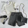FSDA O Neck Knit White Crop Top Women Summer Casual T Shirt Basic Sexy Streetwear Ribber Black Short Sleeve Tops Y0508