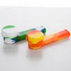 Silicone Smoking Hand Pipe with Metal Bowl and Silicone Cap 85mm Portable for Dry Herb