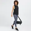 L-160 Gilet de yoga sans manches en jacquard pour femmes Débardeur léger et respirant Haut de fitness à séchage rapide Chemisier de sport doux et décontracté All-match