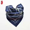 Red natural silk scarf women printed cashew and dots headband 100% pure silk 50cm small square scarves wrap luxury ladies gift Q0828