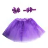 Ensemble de 3 pièces pour nouveau-né, jupe en maille + nœud à cheveux, épingle à cheveux + bandeau, jupes tutu moelleuses, robe de princesse pour enfants filles, costumes de cosplay de fête GT1VNZI