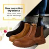 スマッシング防止の安全靴を着用ハイトップブーツ男性スリップ防水油保護211217