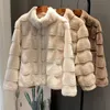Veste chaude en fausse fourrure pour femme, vêtement d'hiver solide, manteau à la mode, manteau Teddy en vison, 2022