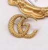 Beroemde Klassieke Ontwerp Goud Merk Luxe Desinger Broche Vrouwen Strass Letters Broches Pak Pin Mode-sieraden Kleding Decoratie Accessoires