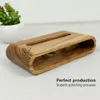 Trä bärbara högtalare mobiltelefonfästen innehavare universal retro bambu trärätthållare för skrivbord ljudhögtalare stativ