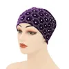 Bonnet hijabs en velours doré couleur unie pour femmes foulard musulman bonnet turban avec perceuse intérieur hijab sous-écharpe casquettes