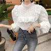 Lente vintage katoen witte blouse vrouwen bladerdeeg mouw casual vrouwelijke shirt top plus size losse shirts blouses 13142 210512