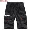 Pantalones cortos de carga hombres algodón hombre verano hombre negro más tamaño 6xl 7xl 8xl 9xl suelto casual masculino bolsillo elástico azul estirado corto 210716