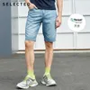Algodão masculino selecionado e linho desbotado denim shorts c | 4192s3501 x0628