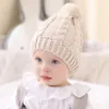 Automne hiver bébé enfants tricoté chapeau laine boule bonnets garçons filles enfants tricot casquette chapeaux chauds