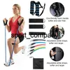 11 pçs / set Resistance Band Set Yoga Pilates Pull Rope Fitness Exercícios Faixas Tubos de Latex Pedal Excerciser Treinamento Treinamento Bandas