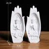 Boeddhabeeld Feng Shui home renovatie 20 * 8 cm witte hand hars zen kamer decoratie standbeelden voor huis 210728