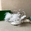 Оптовые 2022 Top Luxury Designer Women High Heel Sandals Слово Слово Слово Слово классическое не скольжение.