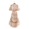 Chu Sau Schönheit Boho Blumendruck Swing Kleid Frauen Urlaub Stil Mode Unregelmäßige Kleider Weibliche Vestido De Moda 210508