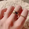 S925 Srebrny urok punkowy pierścień zespołu w dwóch kolorach splowany dla kobiet Prezent biżuterii ślubnej Have Box Stamp PS7332