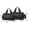 Fitness PU lederen tas voor sport grote capaciteit zwemmen training pack sportschool reizen met schoen compartiment yoga tote handtas x529d Q0705