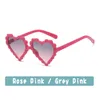 Gli occhiali da sole dei bambini del cuore della caramella di stile coreano all'ingrosso Occhiali da sole svegli della protezione solare Fashion Party Girls Kid Pink Glasses nave veloce