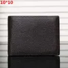Модный мужский кошелек классический бифлок-кошелек дизайнер коричневый черный цветочный клетник. Женщины маленькие кожа