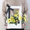 Presentförpackning 5pcfoldning Kraft Paper Bouquet Basket Florist Fresh Flower Packaging Box Wedding Birthday Valentine's Day Wrapping Supplies