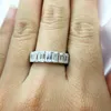 AEAW 3.5ctw F 컬러 약혼 반지 결혼식 Moissanite Baguette Half Eleternity 다이아몬드 밴드 스털링 실버의 여성을위한