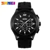 SKMEI Hommes Montres À Quartz Mode Casual Bracelet En Silicone Montres 30M Résistant À L'eau Chronomètre Calendrier Complet Montre 9136-2022