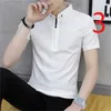 Verão Vestido Versão Coreana da tendência de Juventude Slim Algodão Listrado Homens Compassivos 210324