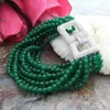 Yygem 8 "12 brins 4 mm Bracelet de jade vert rond