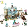 HUIQIBAO 1650 Stücke Stadt Eis Schnee Schloss Turm Bausteine Prinzessin Mädchen Freunde Schneemann Figuren Wagen Ziegel Spielzeug Kinder x0902