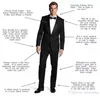 Black Slim Fit Mariage Costumes de mariage Groom Tuxedos Pointe à revers Costume 2pcs (veste + pantalon) Costume Homme