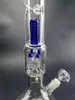 Glasvattenbong Blå/Svart Oil Dab Rigs Vattenpipa för rökrör med 14 mm skarv Tillbehör