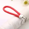 76 Colors PU Leather Braided Woven Keychain Rope Rings Fit DIY Circle Pendant Key Chains Holder Car Keyrings Jewelry accessories