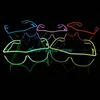 Party DJ Bright Glasses Strips50150pcs / lot Double Color Blue El Glass Wire Fashion Neon LED Light Up Shutter Shaped Glow Costume rave