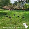 잔디밭 램프 태양 광 발전 야외 LED 불꽃 놀이 별빛 조명 조절 가능한 원격 제어 방수 방수 IP65 정원 장식