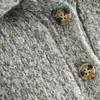 Повседневная женщина серая свободная отказ воротник со свитерами осенью зима мода дамы мягкие толстые пуловер девушки негабаритный трикотаж 210515