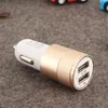 2USB светодиодные автомобильные зарядные устройства USB-носитель металлический наполнение мелкой стальной пистолет грузовик портативный адаптер питания 5V 1A для iPhone Samsung таблетки MP3 ABS алюминиевый сплав