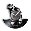 J'aime mon perroquet Album vinyle réutilisé horloge d'enregistrement oiseau tropical décor à la maison Psittacines œuvre vinyle disque artisanat horloge montre H1230