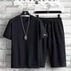 Agasalhos masculinos Agasalhos de verão Roupas esportivas Conjunto de duas peças Camiseta Shorts Marca Roupas de corrida Agasalho masculino Ternos esportivos Homme