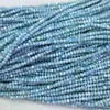 Natural Genuine Dominicano Azul Larimar Mão Solta Gemstone Faceted Pequeno Rondelle Beads 15.5 "05353