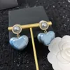 Brand Fashion Drop Heart Resin Jewelry Gold Color Big Pearls Earrings Luxury Tassel Design Wedding Party Top 211009