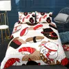 Luksusowe tekstylne tekstylne japońskie wiśniowe kwiaty styl 2/3 sztuk Zestaw pościelowy Pokrywa łóżka Duvet Okładki Poszewki Zestawy 210319