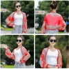 Summer Beach Sleeve Women Cycling Chiffon Sunscreen Shawl Air Conditioner Versatile Silk Outdoor Car Wavy Frills Sleeves Scarf