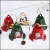 Dekoracje świąteczne świąteczne dostawy domu ogród dekoracji kutego żelaza dzwon Santa Claus Snowman Bells Wisiorek Decor Xmas Ornamen