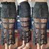 Aprozs Czechy Crochet Kintted Long Maxi Spódnica Kobiety Vintage Bawełna Hollow Out Spódnicy Damskie Letnie Plażowe Spódniczki 210730