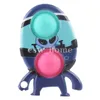 Party Favor vaisseau spatial vaisseau spatial fusée Spaceman forme Fidget jouer jouets enfants espace thème Push Pop UFO bulles jouet