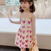 Summer Girls Dress Miłość Podwiązźnia Księżniczka Dress 2021 Cute Hit Color Baby Kids Clothing Odzież dziecięca Q0716
