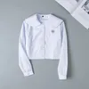 女性のブラウスシャツ日本の学生スクールの制服クイートホワイトシャツ長袖ポケット刺繍ドレスJKセーラースーツトップ